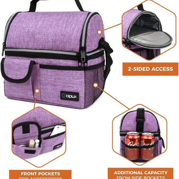 Lunch Bag Women Insulated, Adult Lunch Box Cooler, Lunch Box for Men, Dual Compa - Picture 6 of 9